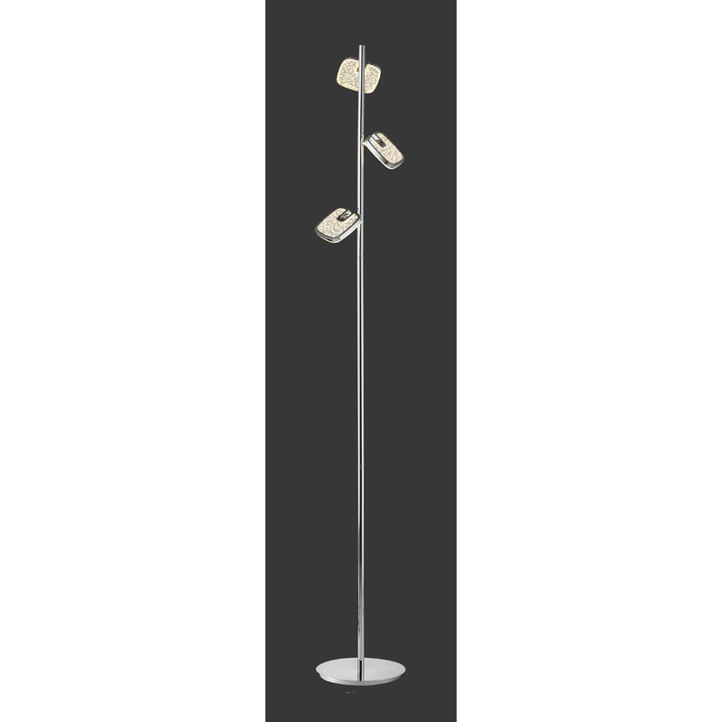3-Light Adjustable Head Table Lamp Chrome Chrome