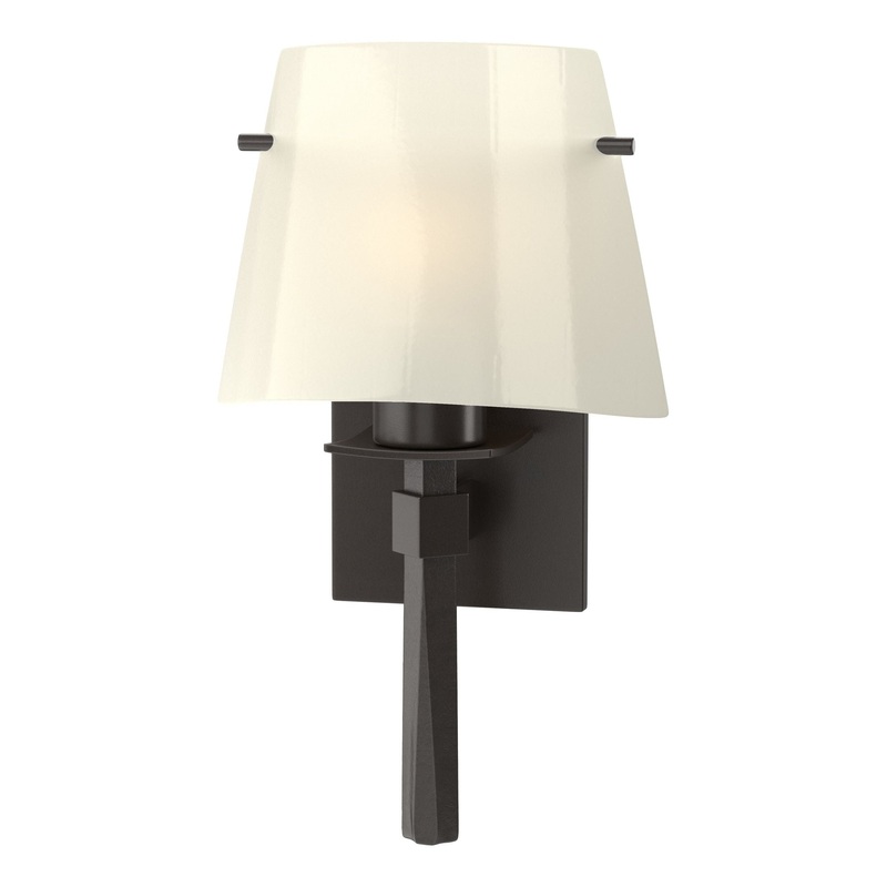 Beacon Hall Half Cone Glass Sconce Oil Rubbed Bronze Ivory Art Glass (CC)