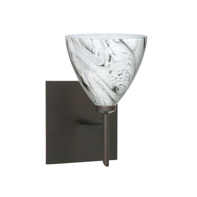 Besa 1SW-1779MG-BR-SQ Mia One Light Wall Sconce Bronze