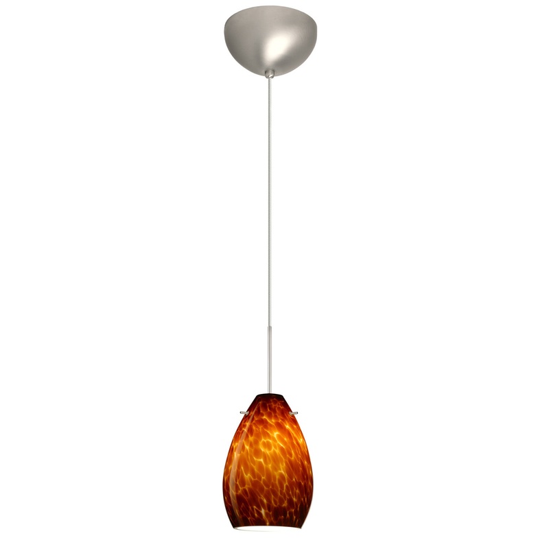 Besa 1XC-171318-LED-SN Pera One Light Pendant Satin Nickel