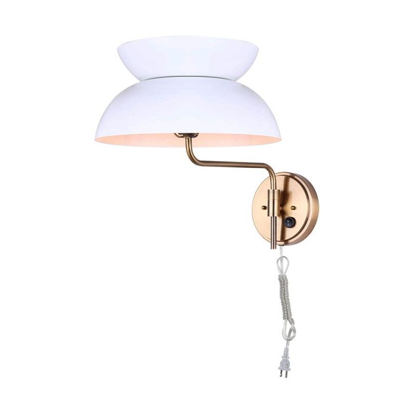 Canarm IWF1096A01GDW Mila One Light Wall Sconce Gold/Matte White (Discontinued)
