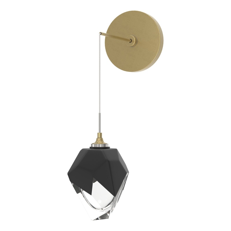 Chrysalis Small Low Voltage Sconce Modern Brass Black Crystal (BP)