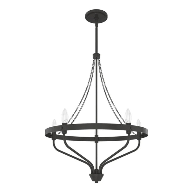 Five Light Chandelier from the Merlin Collection in Noble Bronze Finish by Hunter