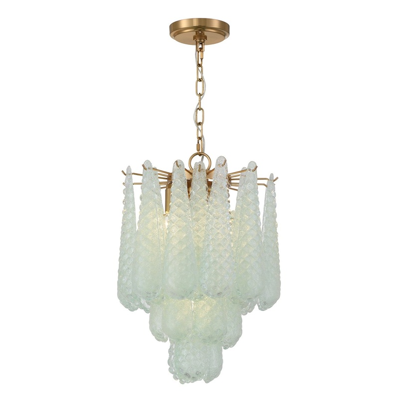 Four Light Pendant from the Ollie Collection in Aged Brass Finish by Crystorama
