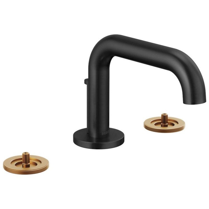 Lavatory Faucet Litze Widespread 7 to 16 Inch Spread Less Handles Matte Black 1.5 Gallons per Minute Pop-Up 3 Hole