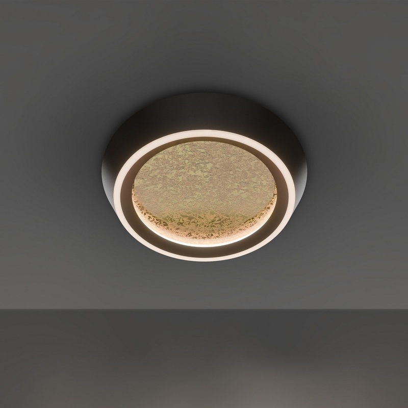 LED Flush Mount from the Tinzel Collection in Black/Gold Leaf Finish by Modern Forms