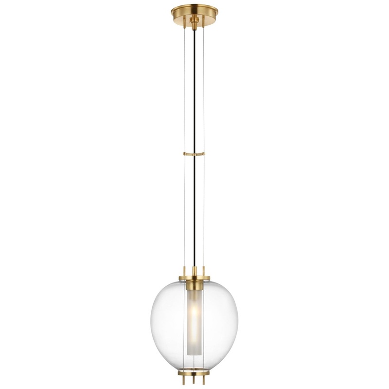 LED Pendant from the Taro Collection in Antique Brass Finish by Visual Comfort Signature