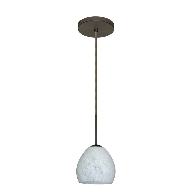 One Light Pendant from the Bolla Collection in Bronze Finish by Besa