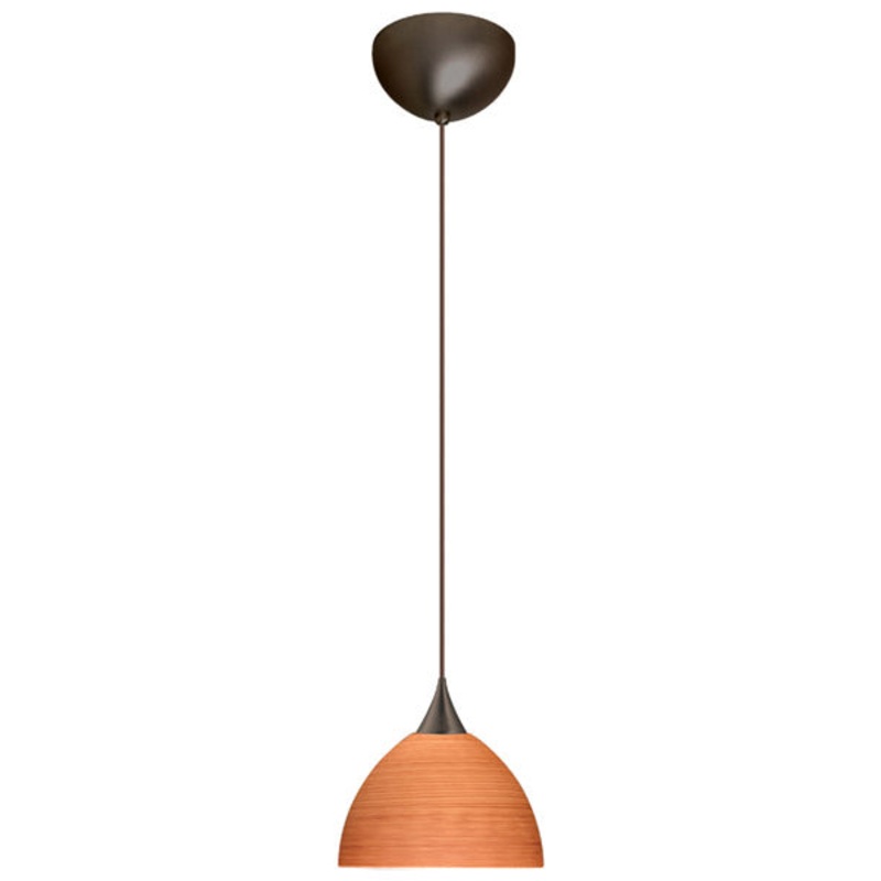 One Light Pendant from the Brella Collection in Bronze Finish by Besa