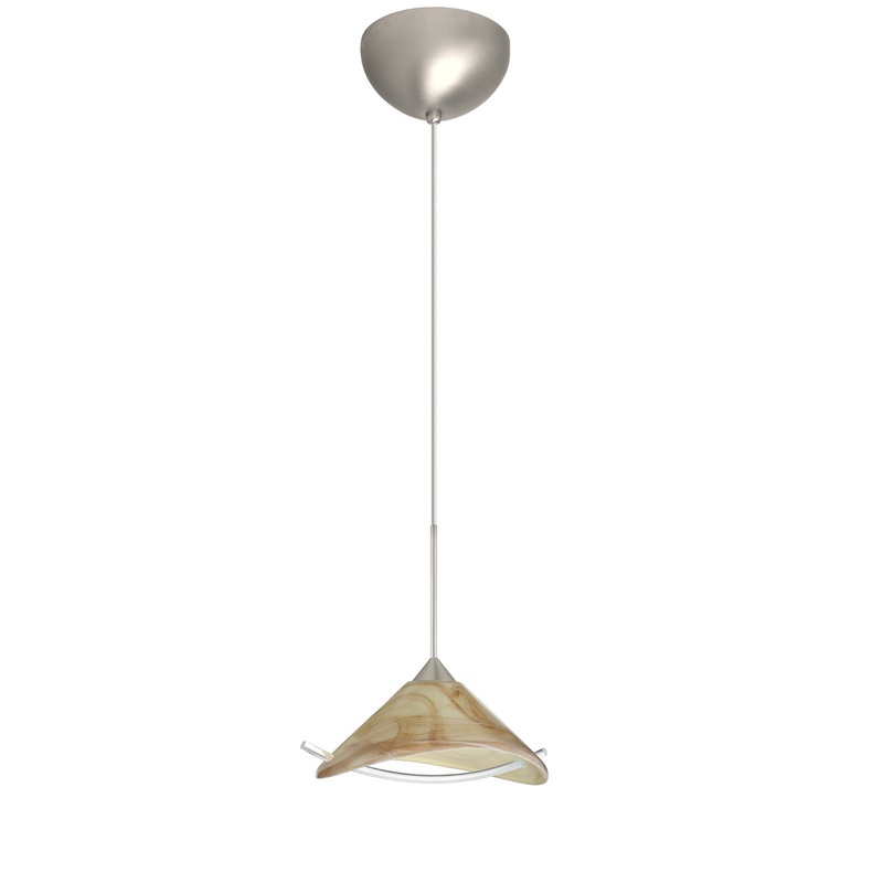 One Light Pendant from the Hoppi Collection in Satin Nickel Finish by Besa