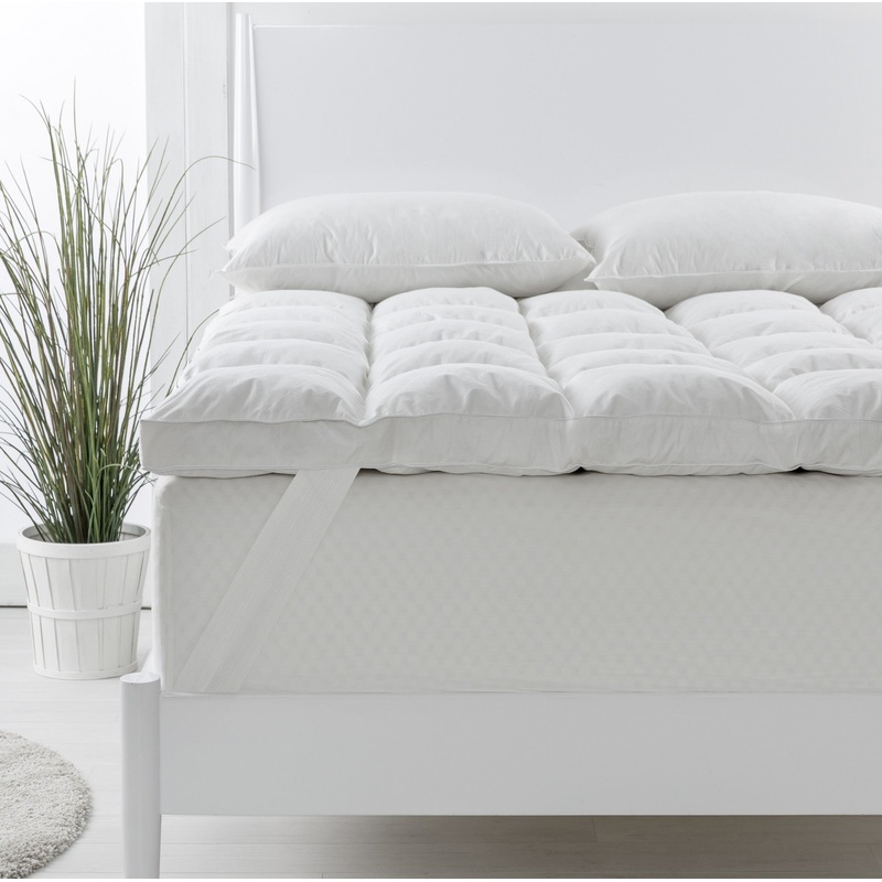 Royal Comfort 1800GSM Duck Feather Down Topper And 1000GSM 2 Duck Pillows Set – Queen – White