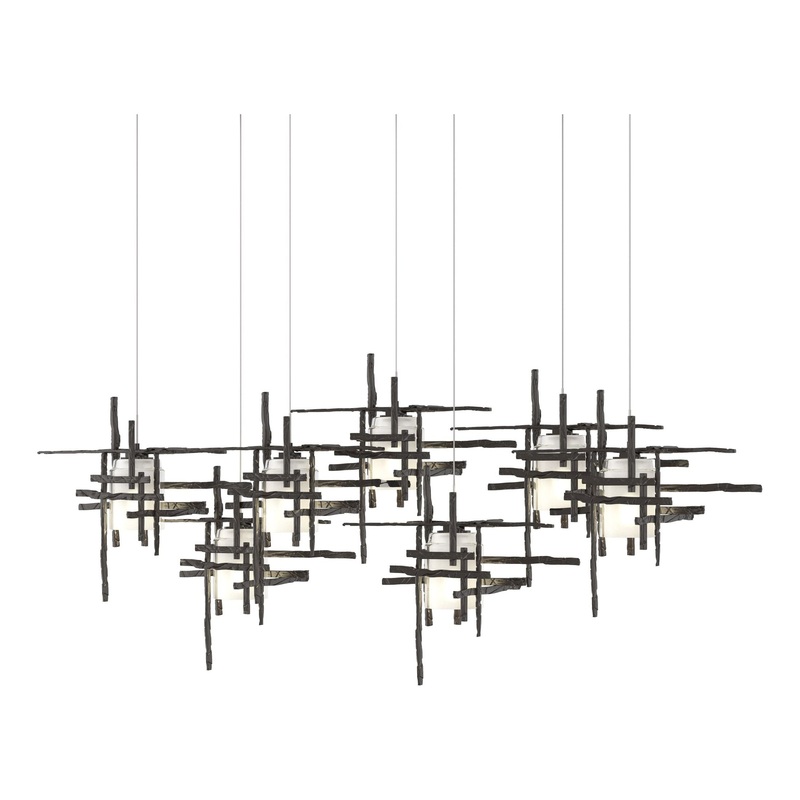 Tura 7-Light Frosted Glass Pendant Oil Rubbed Bronze