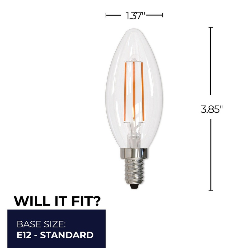 5.10Watt LED Clear, 500  Lumens, E12 base, 120 Volt Light Bulb by Bulbrite