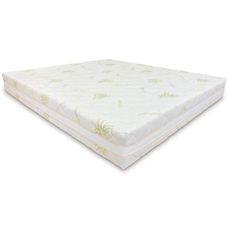 Baldiflex Emporio Fodera per Materasso Una Piazza e Mezzo in Aloe Vera, Coprimaterasso, con Fascia Traspirante, Sfoderabile con Zip, Atossica, Misura 120x190x22 cm