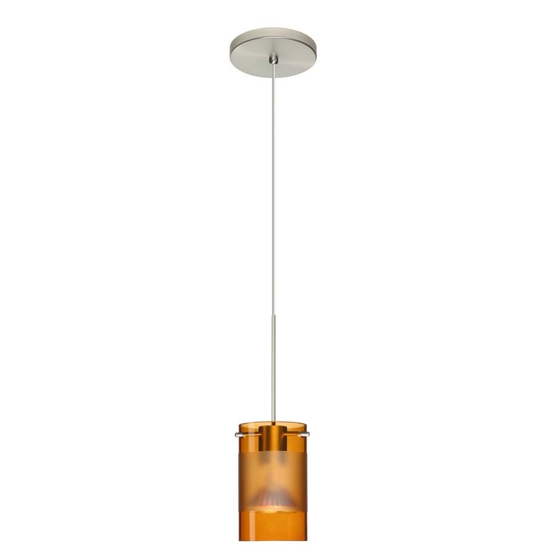 Besa 1XT-6524EG-LED-SN Scope One Light Pendant Satin Nickel