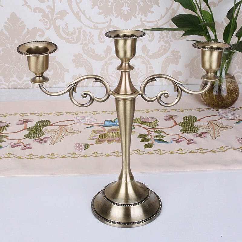 Copper Elegant Metal Candelabra 3 Arm Candle Holder –  Decorative Candelabra for Home, Weddings, Events