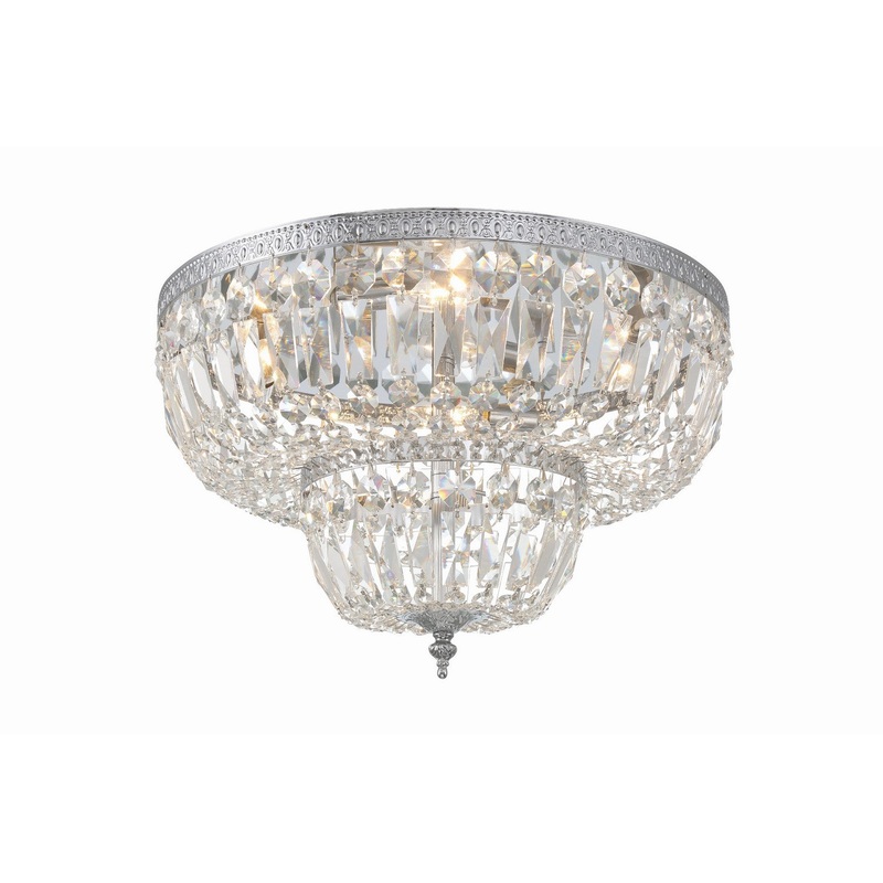 Crystorama 718-CH-CL-S Ceiling Mount Four Light Flush Mount Polished Chrome
