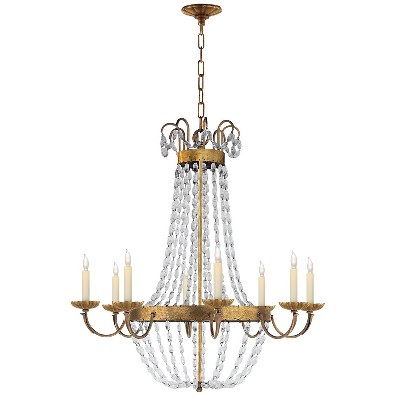 Eight Light Chandelier from the Paris Flea Market Collection in Gilded Iron Finish by Visual Comfort Signature