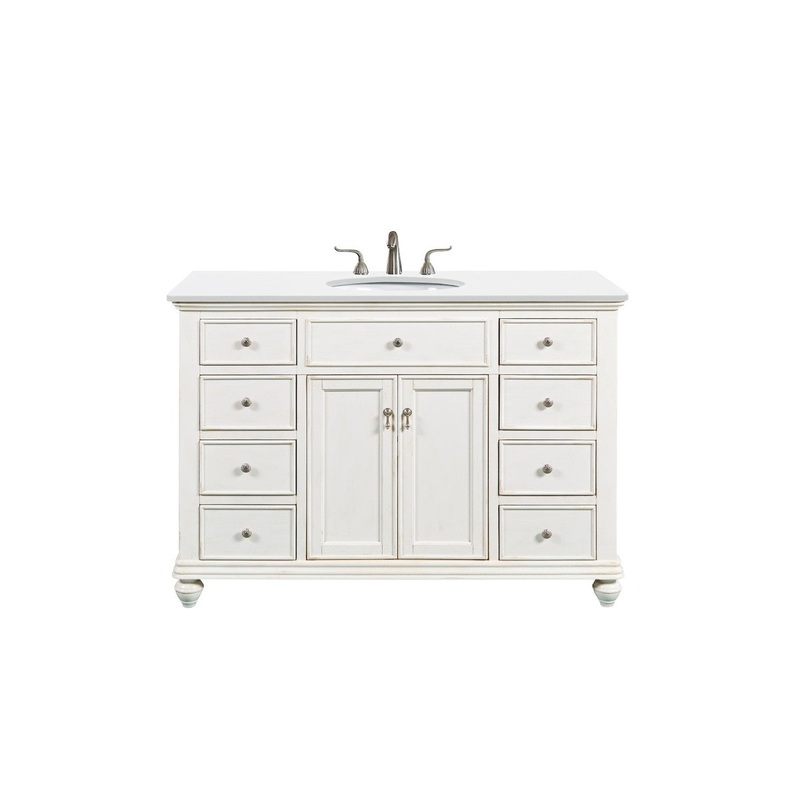 Elegant Lighting VF12348AW-VW Otto Single Bathroom Vanity Antique White