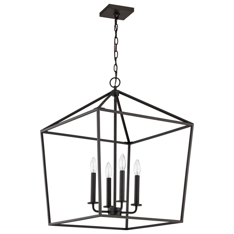 Four Light Pendant from the Emma Collection in Matte Black Finish by Nuvo Lighting