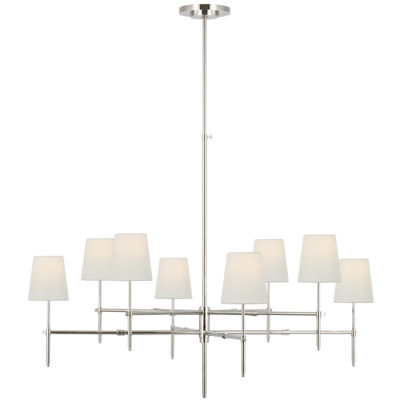 LED Chandelier from the Bryant Collection in Polished Nickel Finish by Visual Comfort Signature