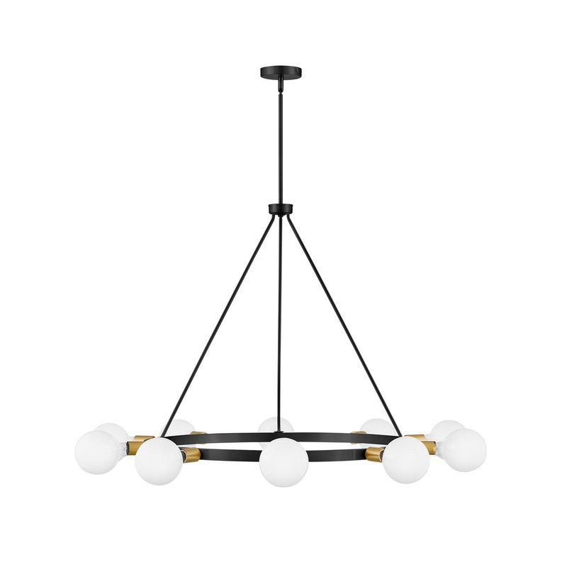 LED Chandelier from the Orla Collection in Black Finish by Lark