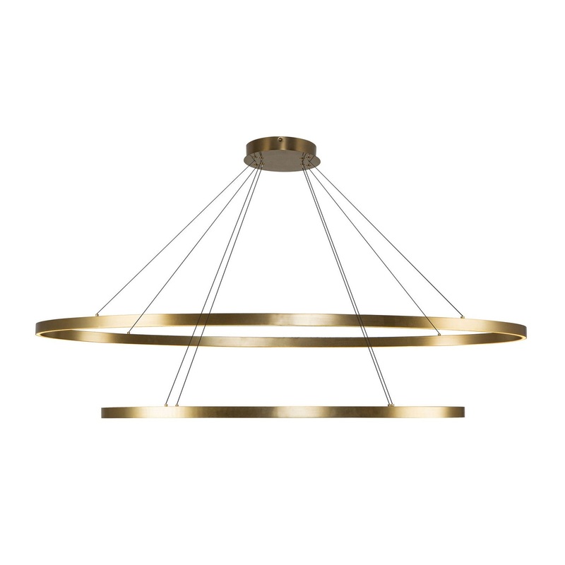 LED Chandelier from the Ovale Collection in Brushed Gold Finish by Kuzco Lighting