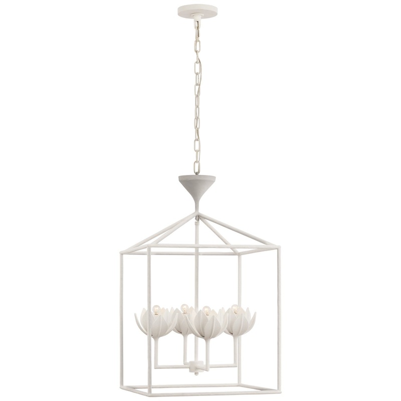 LED Pendant from the Alberto Collection in Plaster White Finish by Visual Comfort Signature