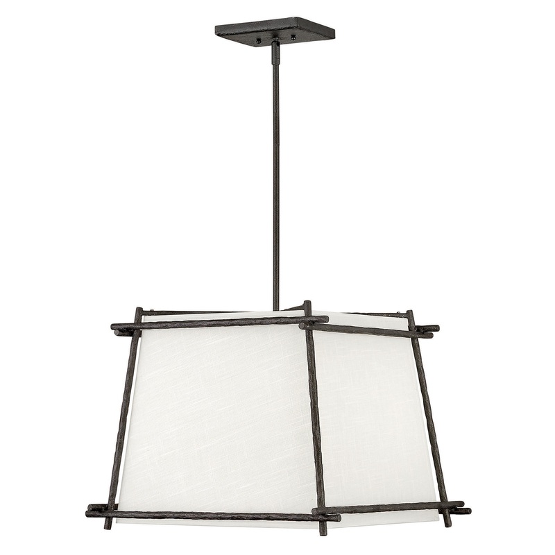 LED Pendant from the Tress Collection in Forged Iron Finish by Hinkley