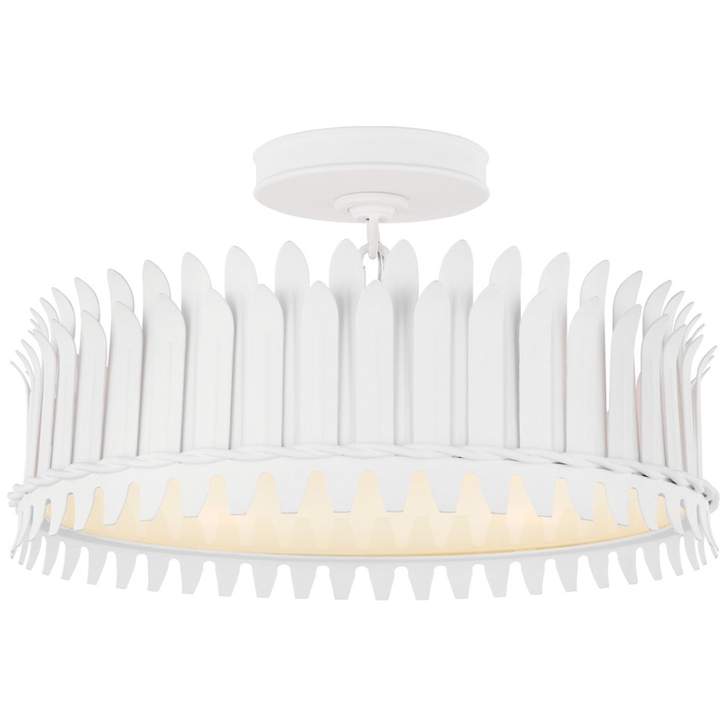 LED Semi-Flush Mount from the Leslie Collection in Plaster White Finish by Visual Comfort Signature
