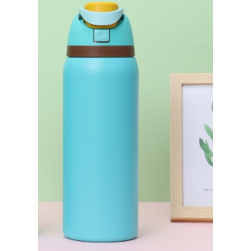 Light Blue 32oz 304 Stainless Steel Insulated Water Bottle – Dual-Drink Pop-Up Lid