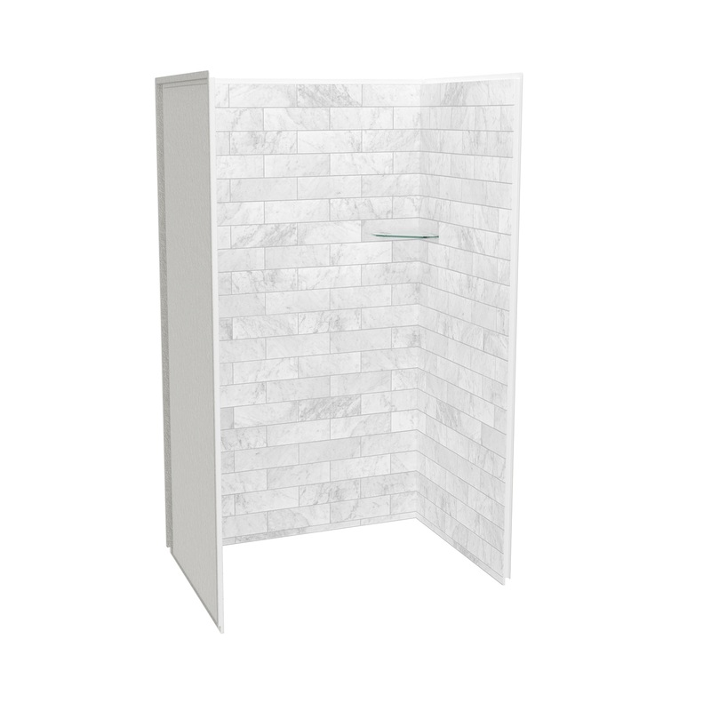 MAAX 107459-307-508 Utile 4832 Composite Direct-to-Stud Three-Piece Alcove Shower Wall Kit in Marble Carrara