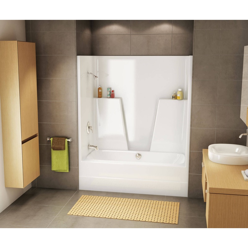 MAAX 140001-000-002-000 BG6034C AcrylX Alcove Center Drain One-Piece Tub Shower in White