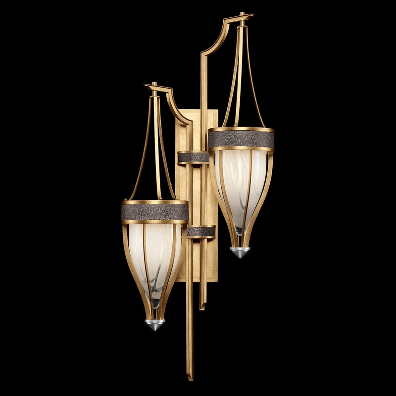 Mirage 41.5″H Sconce Gold Leaf/Nickel/Pebble