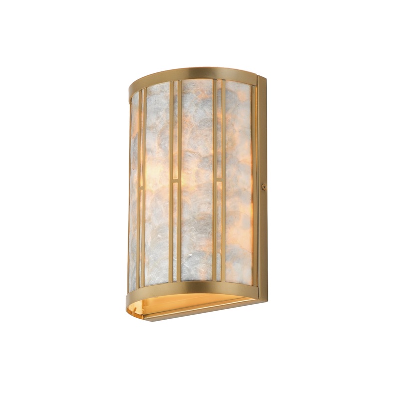 Miramar 1-Light Wall Sconce Capiz / Natural Aged Brass