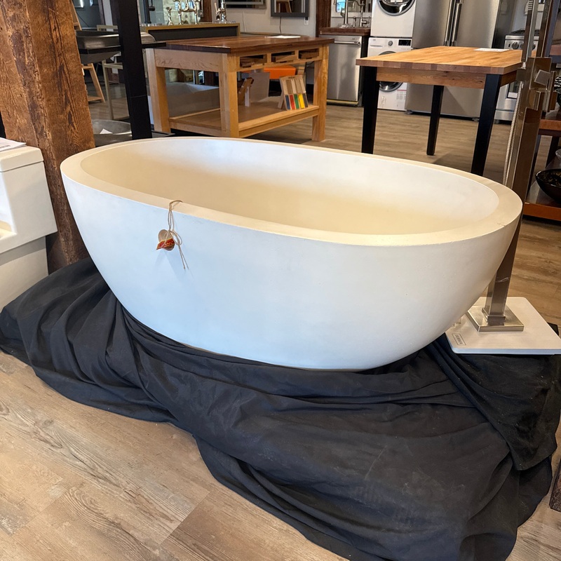 Native Trails NST6236-P Avalon Native Stone Freestanding Bathtub, 62″, Pearl (Floor Model For Sale)