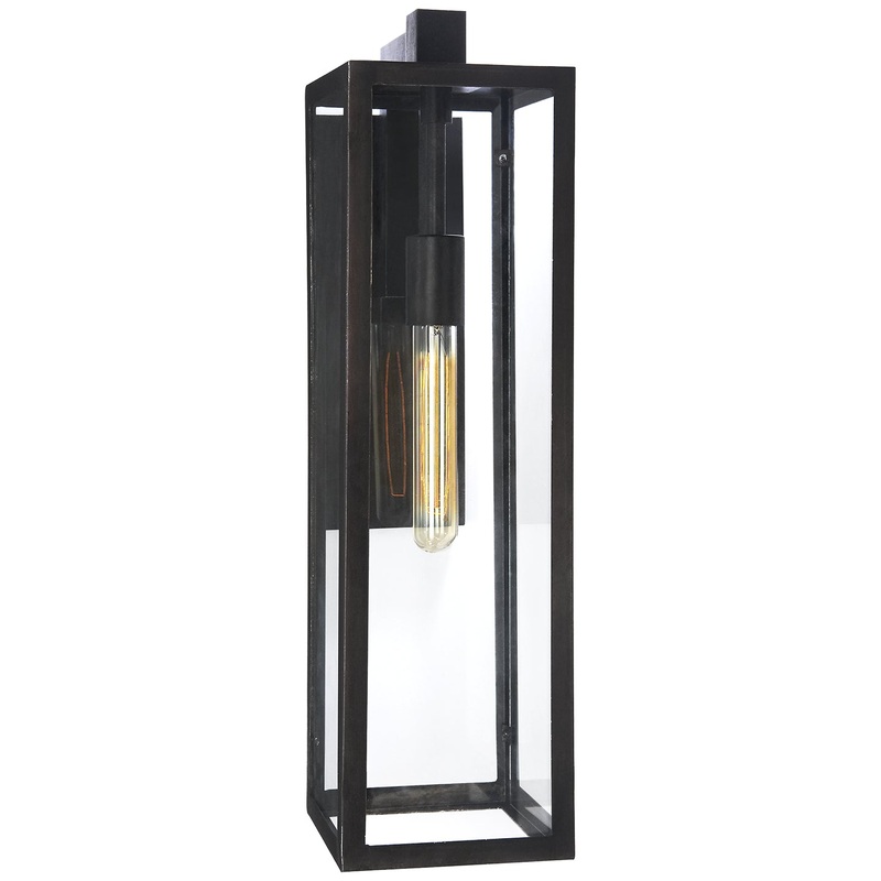 One Light Outdoor Wall Sconce from the Fresno Collection in Aged Iron Finish by Visual Comfort Signature