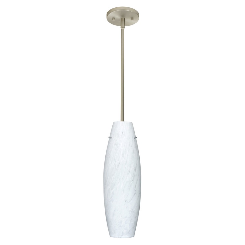 One Light Pendant from the Tara Collection in Satin Nickel Finish by Besa