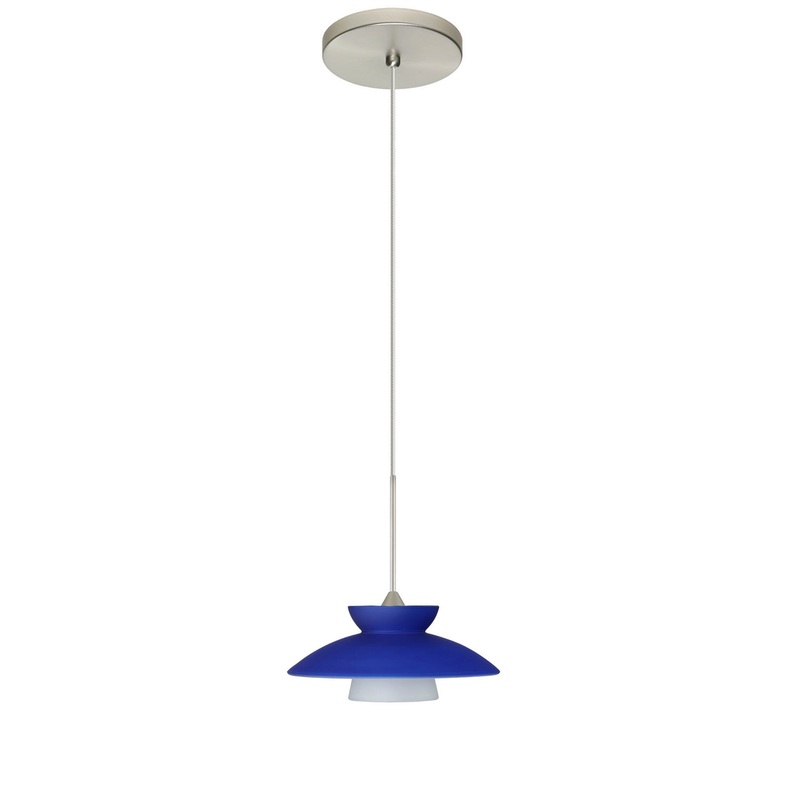 One Light Pendant from the Trilo Collection in Satin Nickel Finish by Besa