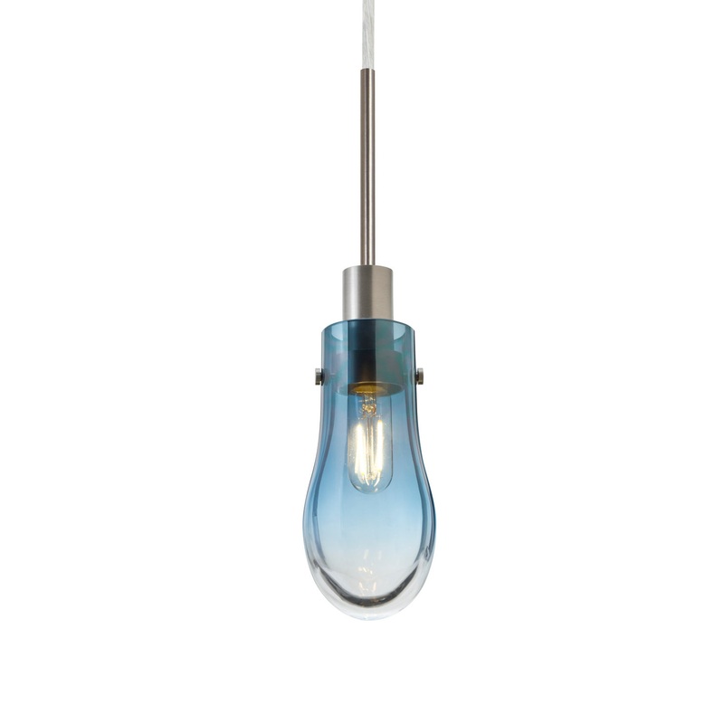 One Light Pendant from the Wish Collection in Satin Nickel Finish by Besa
