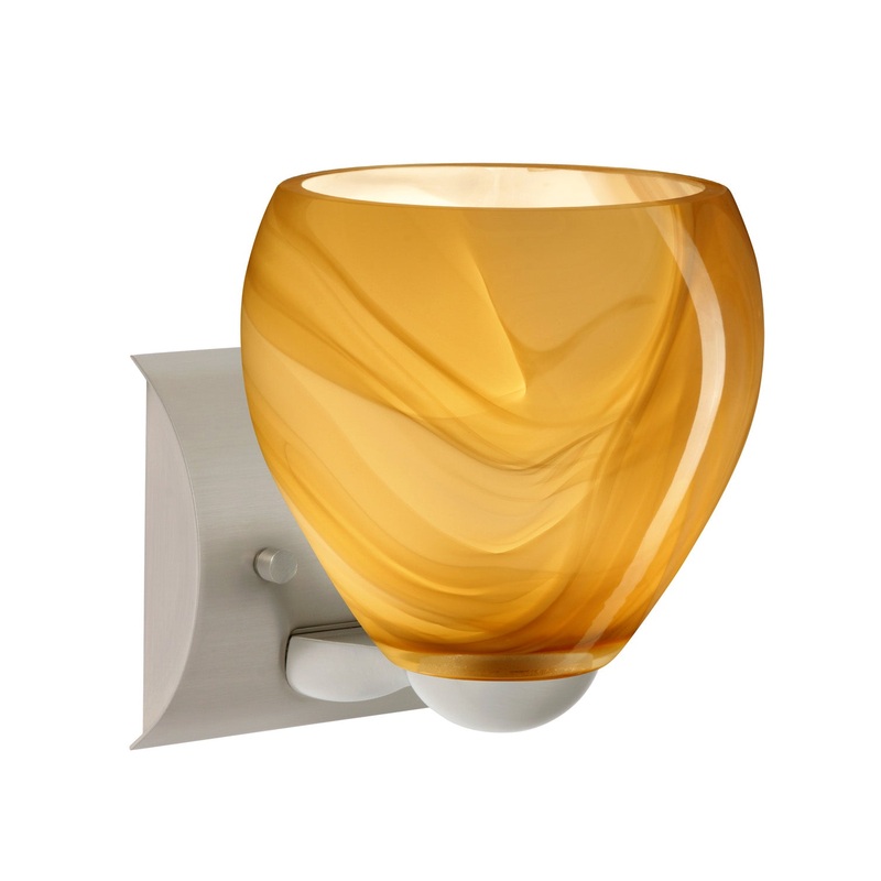 One Light Wall Sconce from the Bolla Collection in Satin Nickel Finish by Besa
