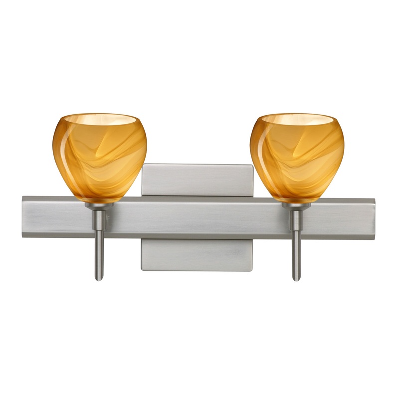 Two Light Wall Sconce from the Tay Tay Collection in Satin Nickel Finish by Besa