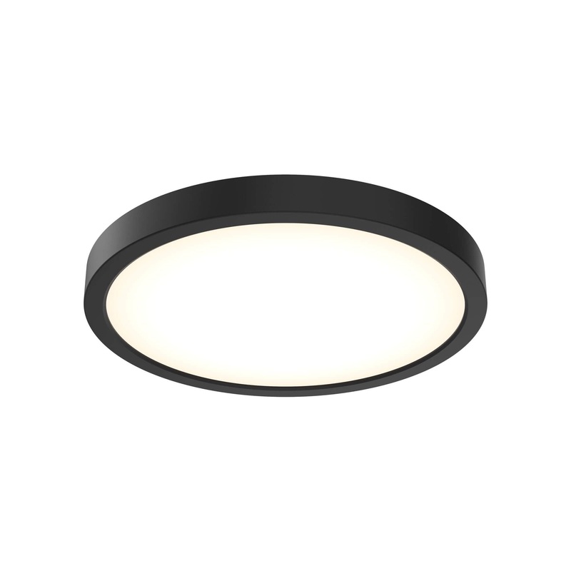 10″ Round Indoor/Outdoor LED Flush Mount Black 120V | Triac Dimming