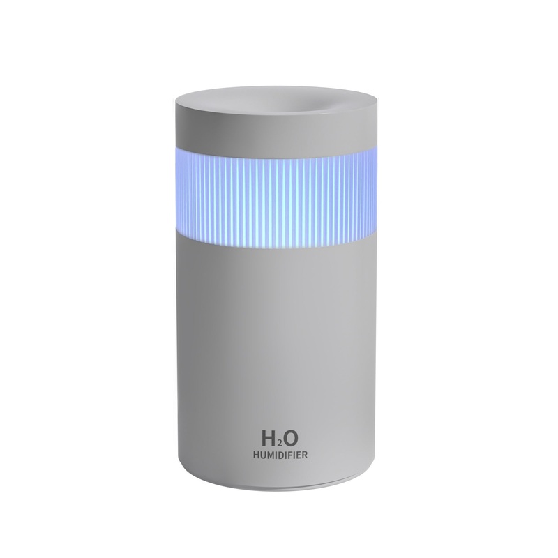 2-Piece Grey Mini Desktop Humidifier – Portable Mist Maker for Home and Car Use