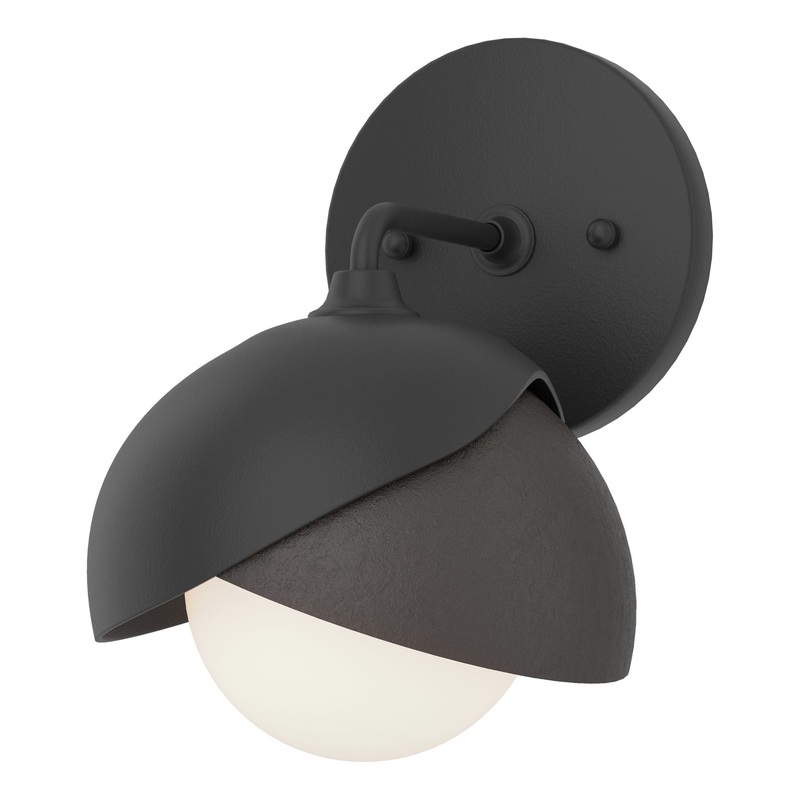 Brooklyn 1-Light Double Shade Bath Sconce Black Oil Rubbed Bronze