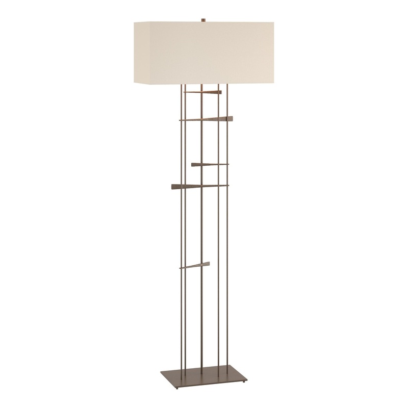 Cavaletti Floor Lamp Bronze Flax Shade (SE)