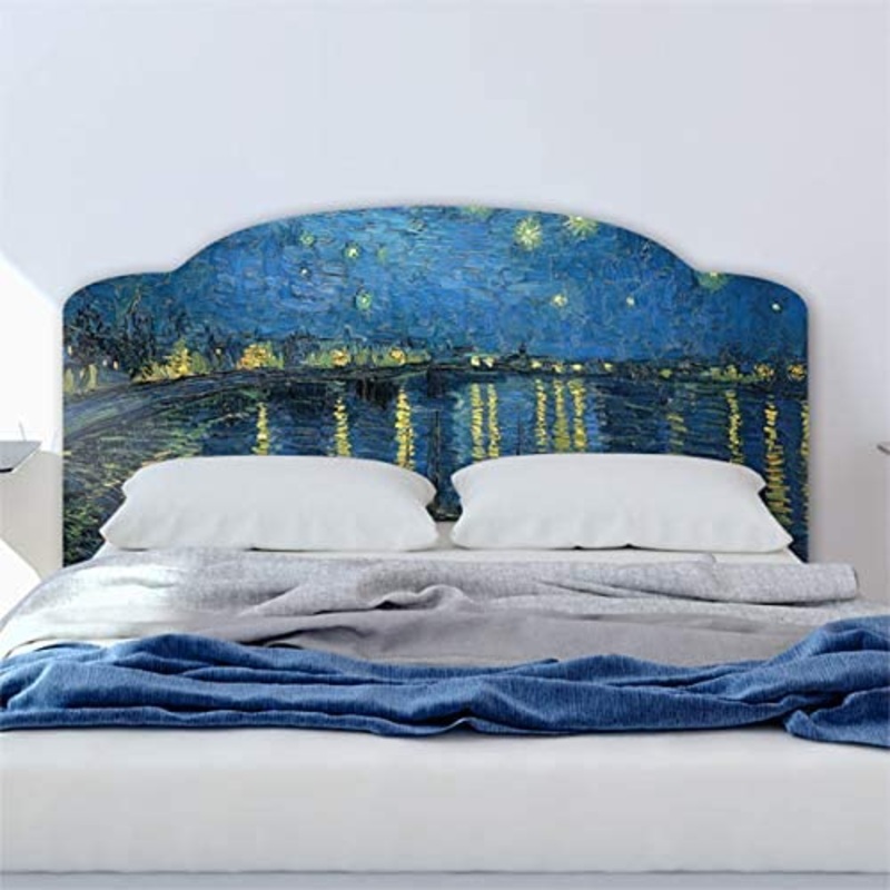 CREARREDA Testiera letto matrimoniale in PVC adesiva 100% Made in Italy Van Gogh Rodano 168×78 Schianale letto adesivo resistente, antigraffico, anallergico e isolante