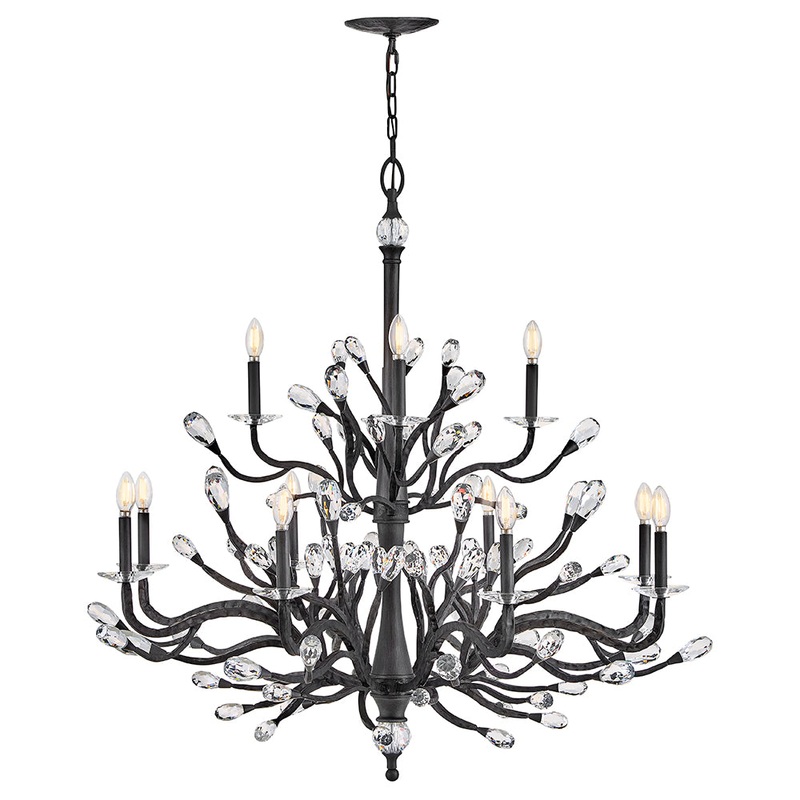 Eve Large Two Tier Chandelier Brushed Graphite