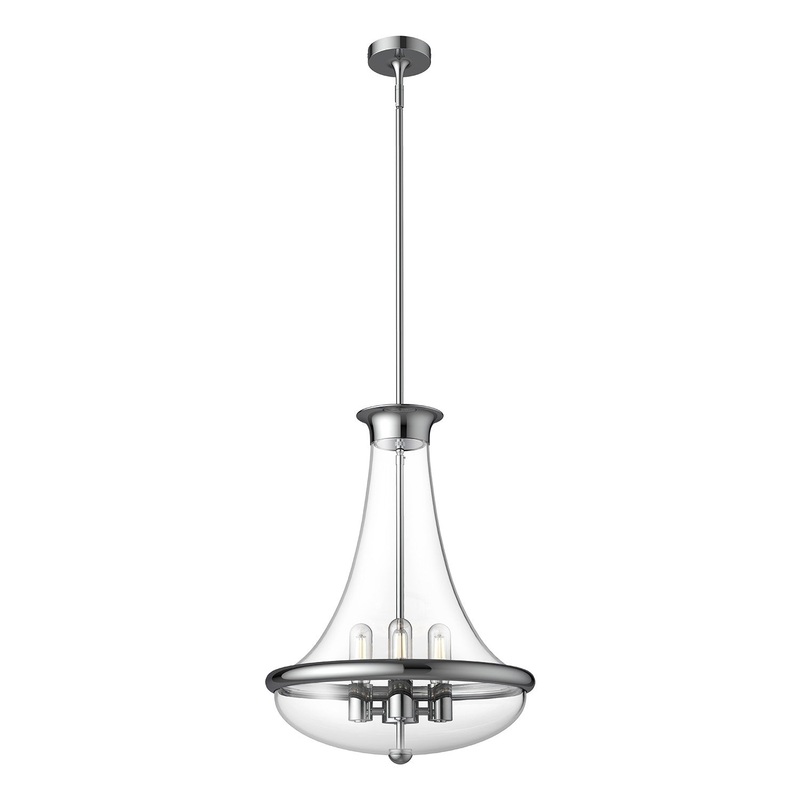 Four Light Pendant from the Marcel Collection in Aged Gold|Chrome|Matte Black Finish by Alora