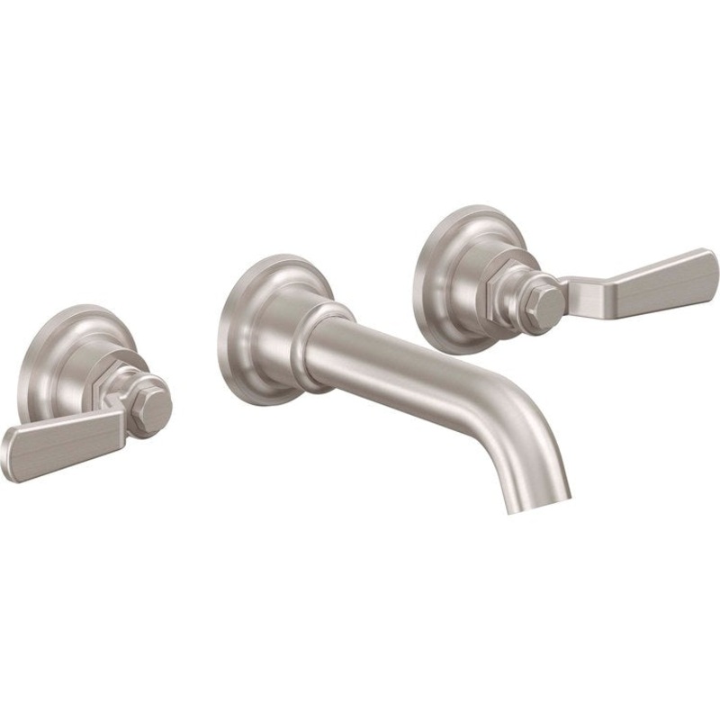 Lavatory Trim Descanso Works Vessel Wall 2 Lever Polished Brass ADA Spout Reach 6-5/16 Inch 1.2 Gallons per Minute